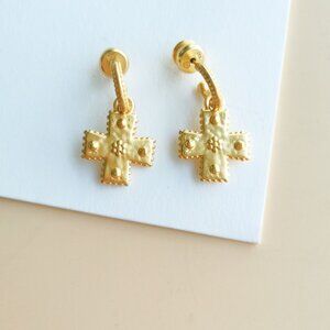 Julie Vos Canterbury Collection. Gold Hoop & Charm Earrings